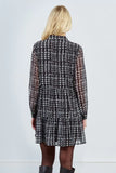 BLALON DRESS BLK WHITE DESIGN SHIRT DRES