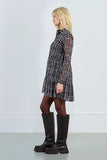 BLALON DRESS BLK WHITE DESIGN SHIRT DRES