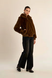 CATS ON ME FAUX FUR SHORT JACKET