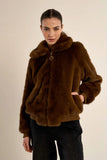 CATS ON ME FAUX FUR SHORT JACKET