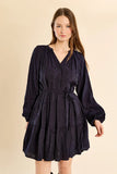 MIDNIGHTS JACQUARD CINCHED TIER DR