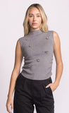 ROSSLIE GREY KNIT BUDDED S/LESS