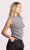 ROSSLIE GREY KNIT BUDDED S/LESS