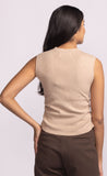 ROSSLIE BEIGE KNIT BUDDED S/LESS