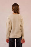 ZALE CREME GOLD SEQUIN VNECK SWEATER
