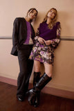 BLACLO PURPLE FLORAL CHIFF MINI DRESS
