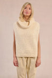 PEACH IVORY SLESS COWL W/SEQUINS
