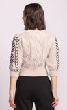 TERRACE KNIT W/EMB S/SLV SWEATER