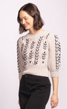 TERRACE KNIT W/EMB S/SLV SWEATER