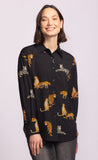 TORA BLK LEOPARDS BUTTONDOWN