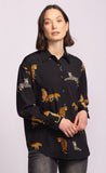 TORA BLK LEOPARDS BUTTONDOWN