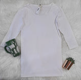 BAMBOO WHITE 3/4 SLV TOP - LOUNGEWEAR