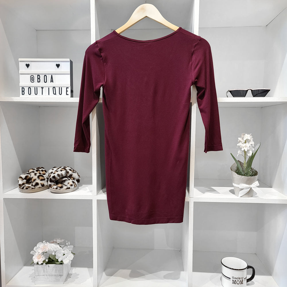 BACK OF CEST MOI BORDEAUX 3/4 SLV TOP