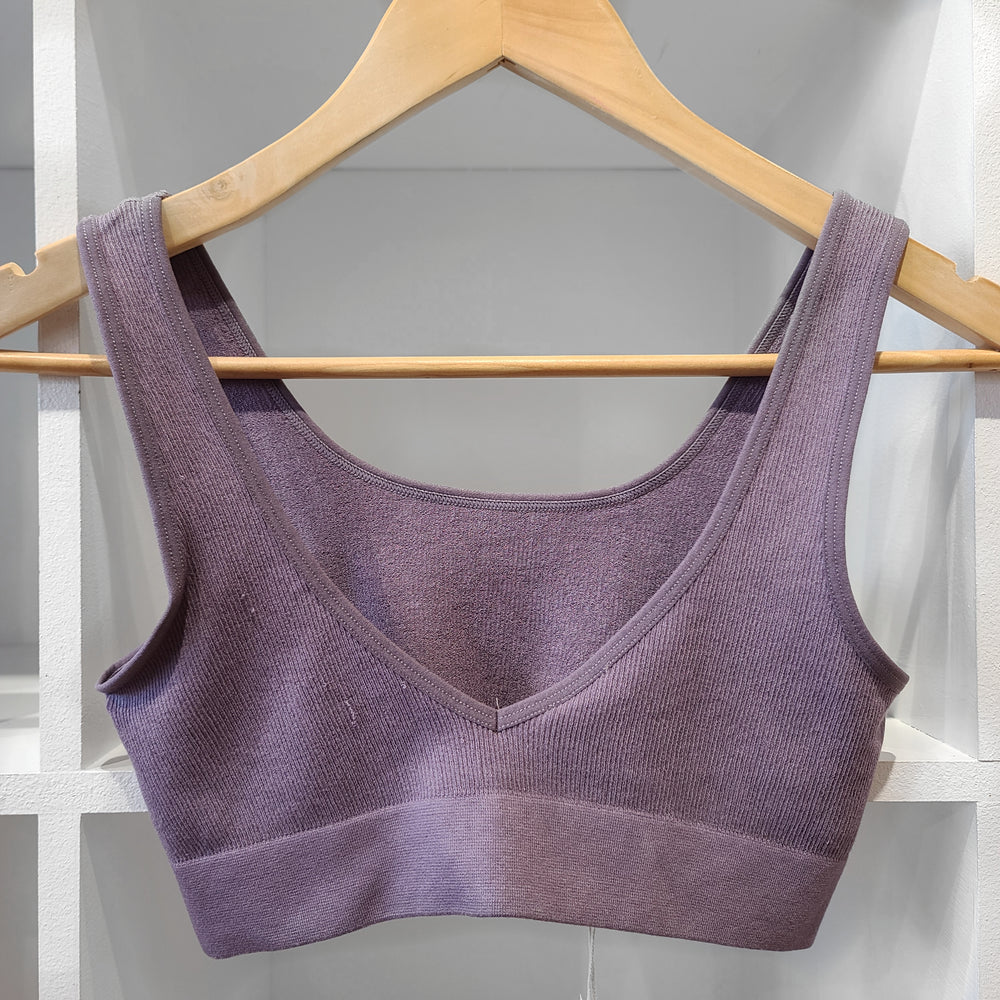 RIB BAMBOO SPORT MAUVE BRA