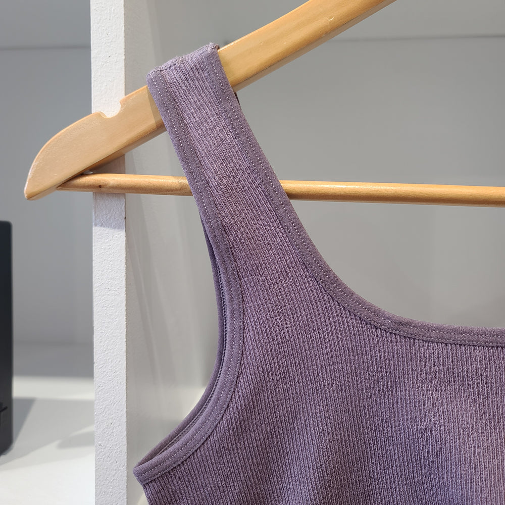 RIB BAMBOO SPORT MAUVE BRA