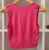 BACK OF BAMBOO FUCHSIA DEEP V RIB TOP