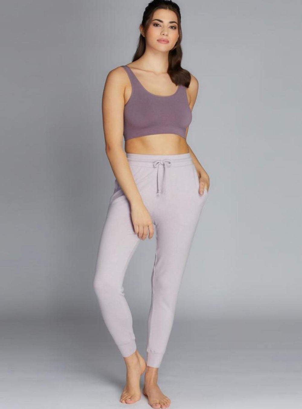 RIB BAMBOO SPORT MAUVE BRA