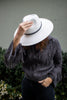 FRINGE BACK CHARCOAL VNECK