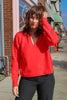 DINA CHERRY COLLAR VNECK SW
