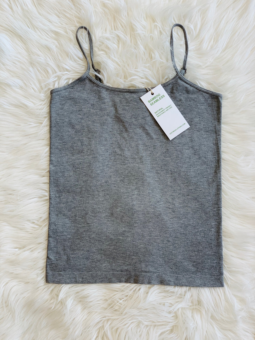 BAMBOO SHORT CAMI SILVER HEATHER (4505503367229)