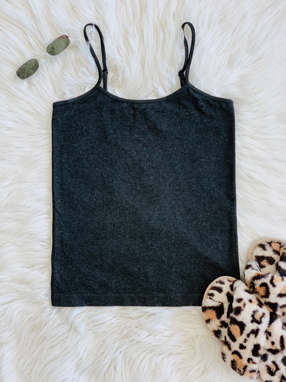 BAMBOO SHORT CAMI HEATHER BLACK (4505503334461)