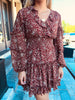 BRICK FLORAL TIERED SMOCK DRESS