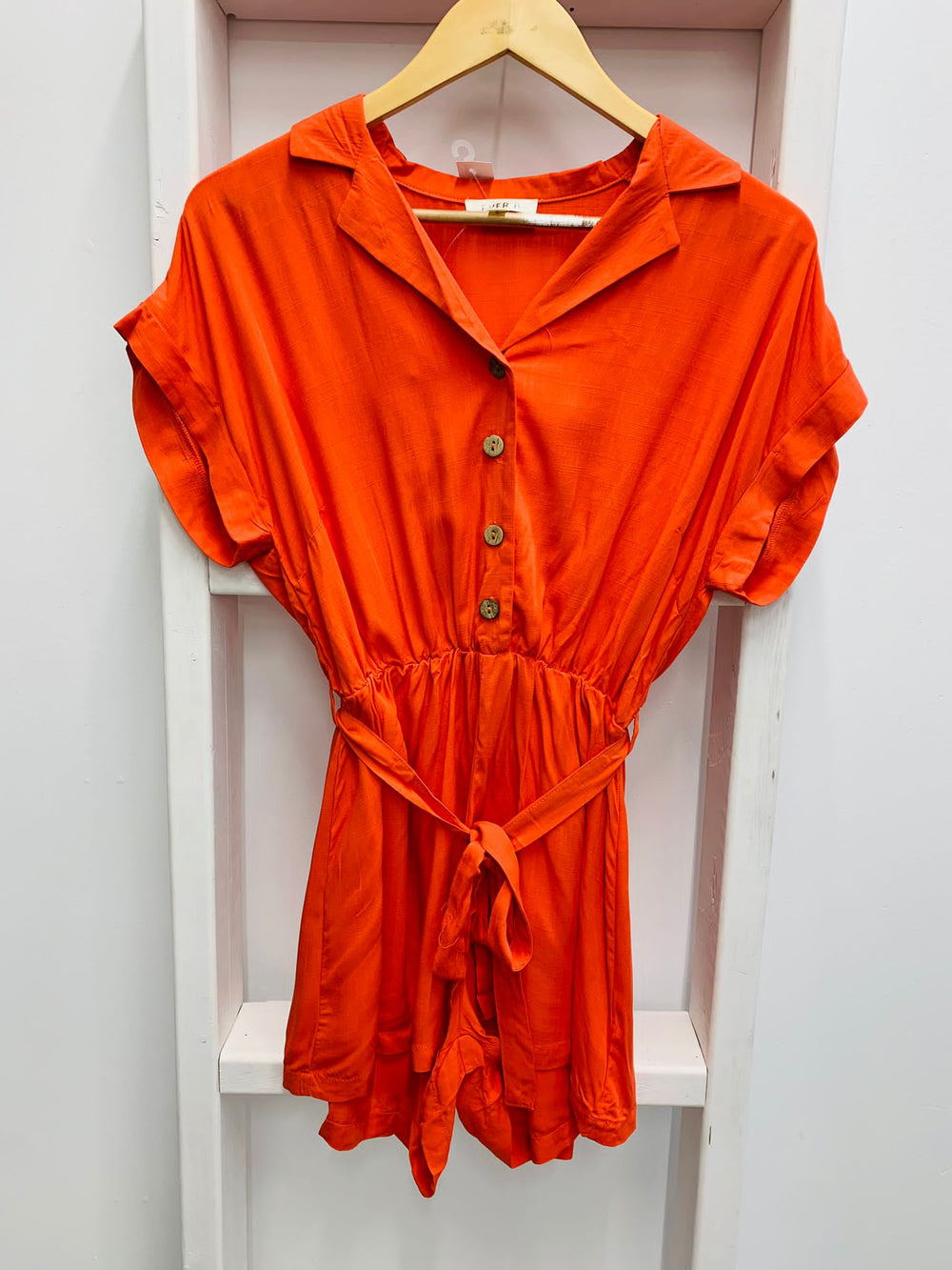 REARDON CORAL COLLARED ROMPER