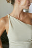 TAN ROUCHED ONE SHOULDER